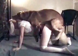 Blonde gets fucked doggy style here