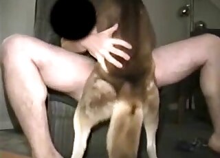 Cute doggy fucking her wide-opened snatch