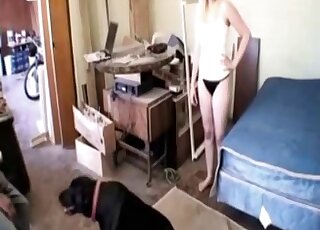 Blonde and her dog have good amateur bestiality