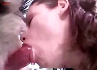 Cock of a rear end sucked by a zoophile slut